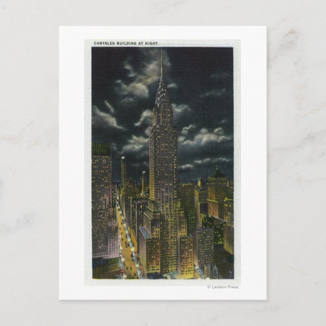 NYC, New YorkChrysler Bygger vid Nattnr 2 Vykort (Framsida)