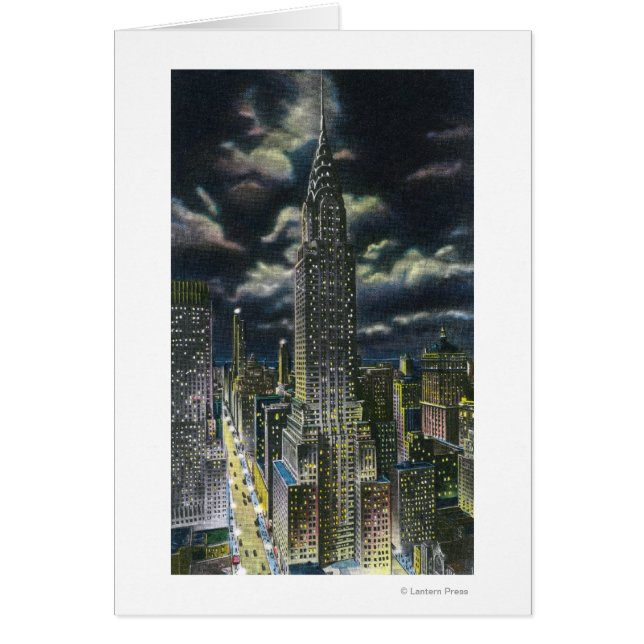 NYC, New YorkChrysler Bygger vid Nattnummer 1 Hälsningskort (Framsidan)