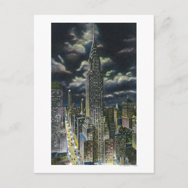 NYC, New YorkChrysler Bygger vid Nattnummer 1 Vykort (Framsida)