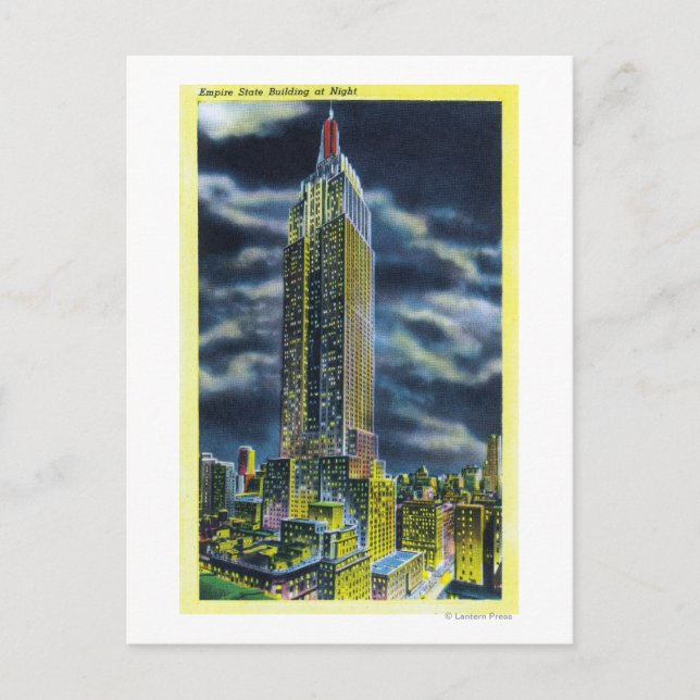 NYC, New YorkEmpire State Byggt i natt Vykort (Framsida)