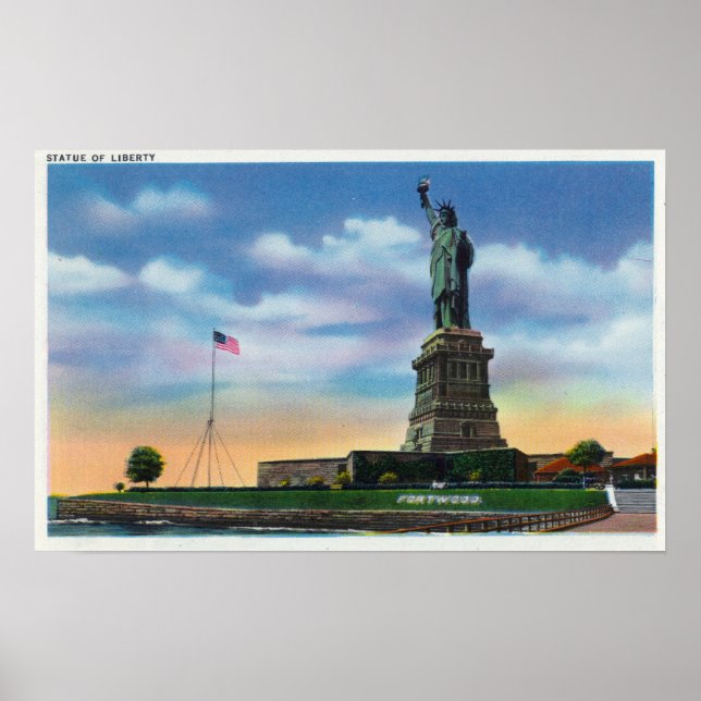 NYC, New YorkView of the Frihetsgudinnan Poster (Framsidan)