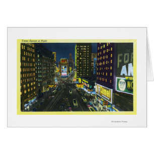 NYC, New YorkView of Times Square vid Nattnummer 1 Hälsningskort