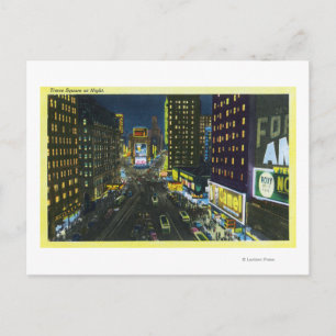 NYC, New YorkView of Times Square vid Nattnummer 1 Vykort