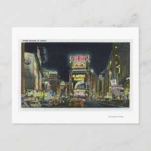 NYC, New YorkView of Times Square vid Nattnummer 2 Vykort