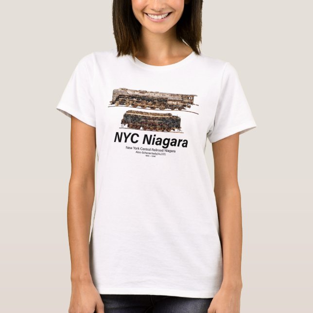 NYC Niagara – American Train Steam Locomotive T Shirt (Framsida)