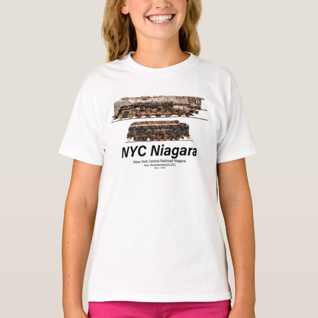 NYC Niagara – American Train Steam Locomotive T Shirt (Framsida)