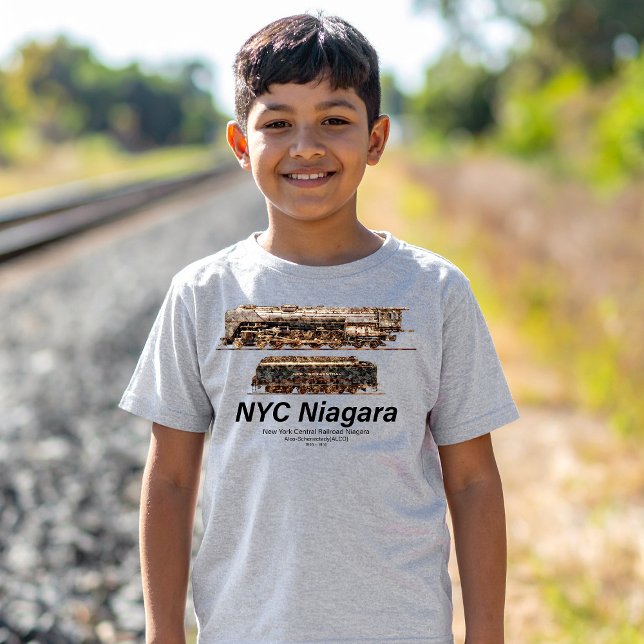 NYC Niagara – Amerikanskt ånglok T Shirt (NYC Niagara – American Train Steam Locomotive. Boy Basic T-Shirt)