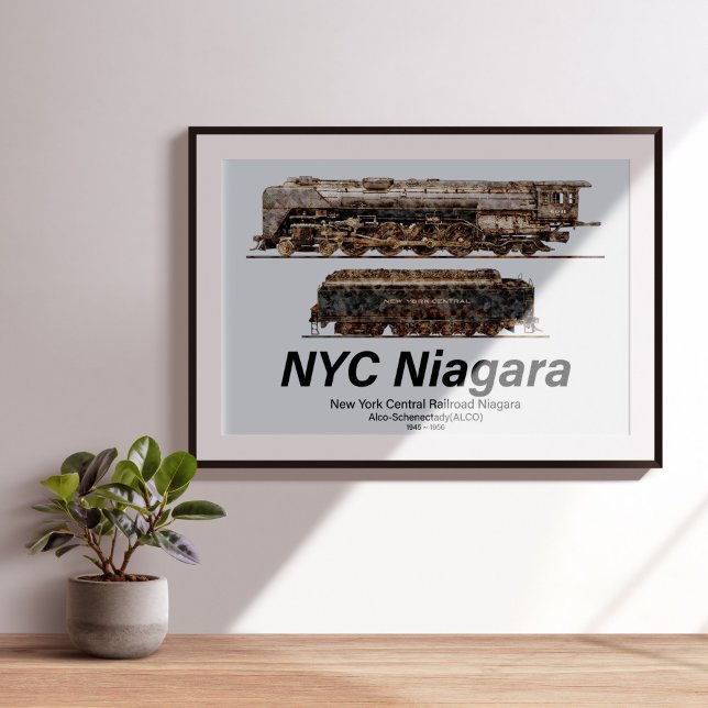 NYC Niagara – Amerikanskt ånglokomotiv Poster (NYC Niagara – American Train Steam Locomotive. Poster)