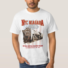 NYC Niagara Steam Locomotive med American flagga T Shirt