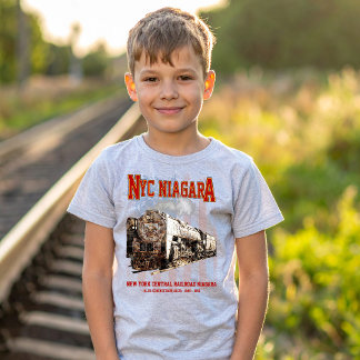 NYC Niagara Steam Locomotive med American flagga T Shirt