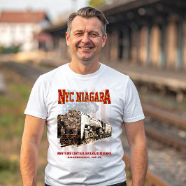 NYC Niagara Steam Locomotive med American flagga T Shirt