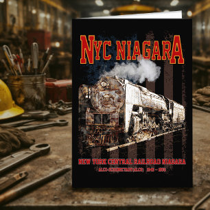 NYC Niagara Steam Locomotive med American flagga Tack Kort