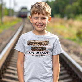 NYC Niagara Steam Locomotive Profile American flag T Shirt