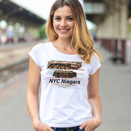 NYC Niagara Steam Locomotive Profile American flag T Shirt