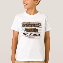NYC Niagara Steam Locomotive Profile American flag T Shirt