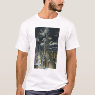 NYC ny YorkChrysler byggnad på natten nr. 1 T-shirt