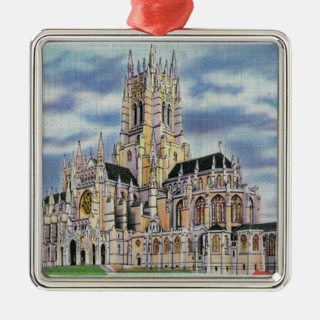 NYC nya YorkCathedral av St John prästen Julgransprydnad Metall (Framsidan)