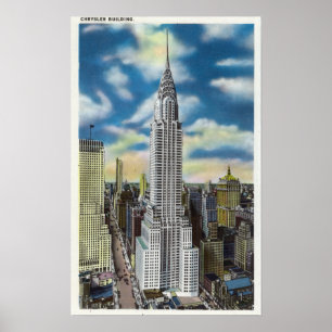 NYC nya YorkExterior beskådar av Chrysleren Poster