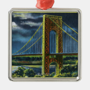 NYC nya YorkGeorge Washington överbryggar på Julgransprydnad Metall