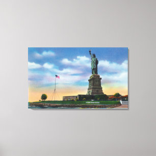 NYC nya YorkView av frihetsgudinnan Canvastryck