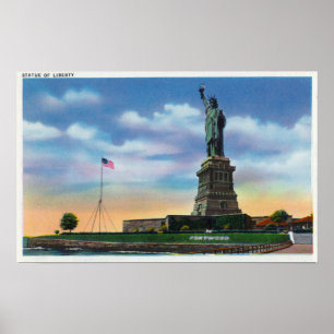 NYC nya YorkView av frihetsgudinnan Poster