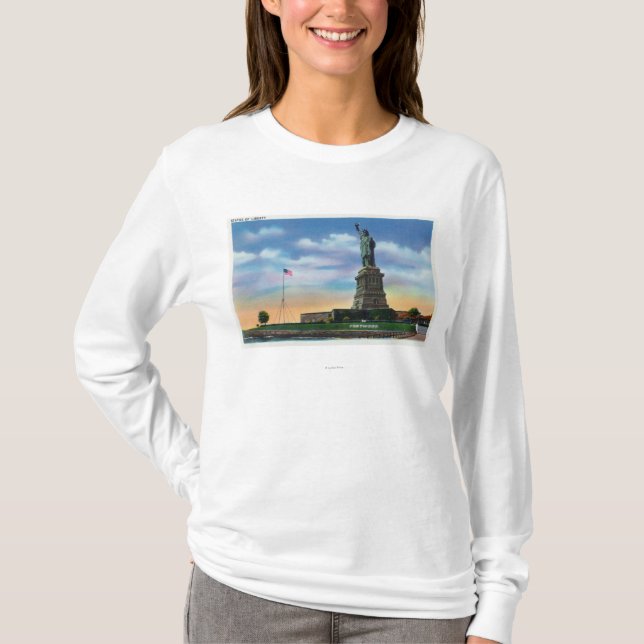 NYC nya YorkView av frihetsgudinnan T Shirt (Framsida)