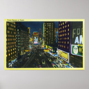 NYC nya YorkView av tider kvadrerar på natten nr. Poster