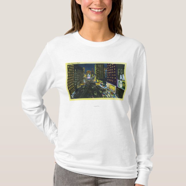NYC nya YorkView av tider kvadrerar på natten nr. T-shirt (Framsida)
