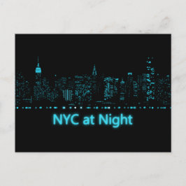 NYC på natten Vykort