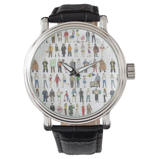 NYC People New York City Brooklyn Manhattan Watch Armbandsur (Framsida)