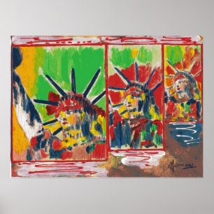 NYC Peter Max stil 3 friheter 9-11 Poster