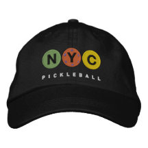 NYC Pickleball EMBROIDERED mörk cap v2