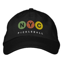 NYC Pickleball EMBROIDERED mörk cap v2 Broderad Keps