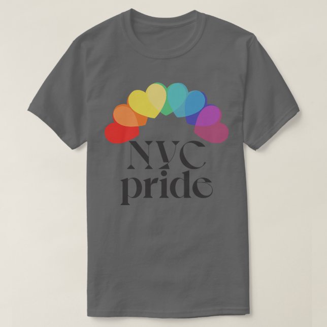 NYC-Pridet Typografiskt regnbågslangdesign T Shirt (Design framsida)