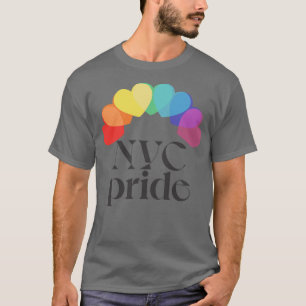 NYC-Pridet Typografiskt regnbågslangdesign T Shirt