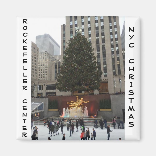 NYC Rockefeller Center Ice Skating Rink Magnet (Framsidan)