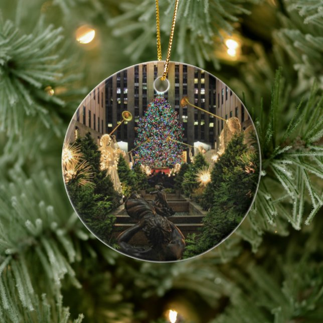 NYC Rockefeller Center Julgran, Änglar Julgransprydnad Keramik (Träd)
