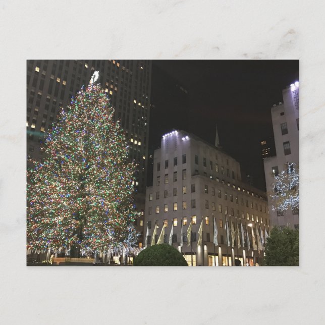 NYC Rockefeller Center Julgran New York Helg Vykort (Framsida)