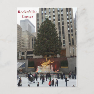NYC Rockefeller Center-Skater - julkort Helg Vykort