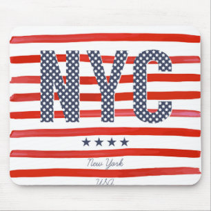 NYC röd, vit- & blåttdesign Musmatta