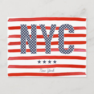 NYC Röd, vit och blå design Vykort