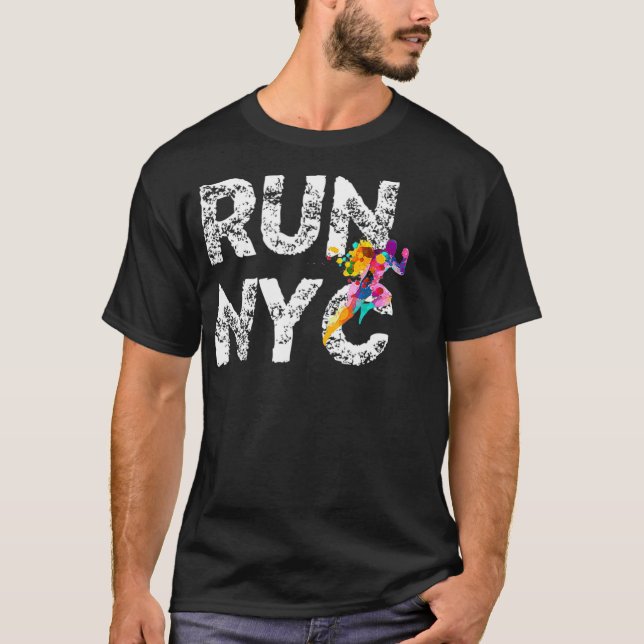 NYC Running man New York Springer Shirt Springa Ma T (Framsida)
