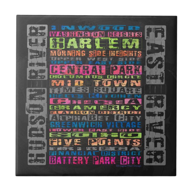 NYC:s omgivningar - regnbåge Kakelplatta (Framsidan)