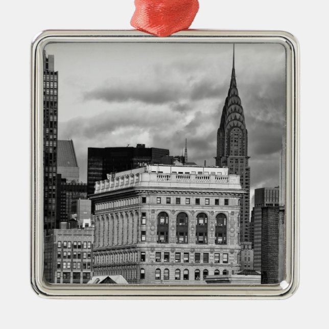 NYC:s skyline: Chrysler Building, Flatiron, Citi B Julgransprydnad Metall (Framsidan)
