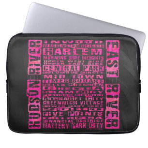 NYC-Shock rosa för grannskap Laptop Sleeve