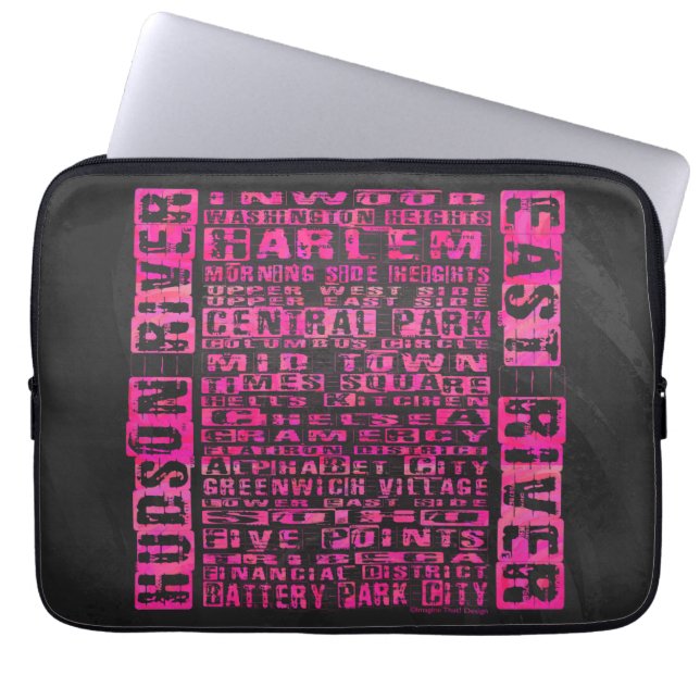 NYC-Shock rosa för grannskap Laptop Sleeve (Framsidan)