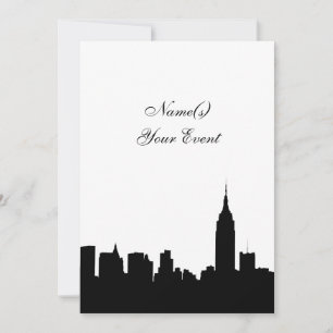 NYC Siluett av Skyline, ESB #1 BW V2 Festinladan Inbjudningar