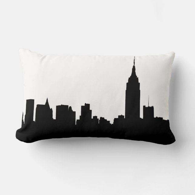 NYC Siluett av Skyline, ESB #1 Lumbarkudde (Framsida)