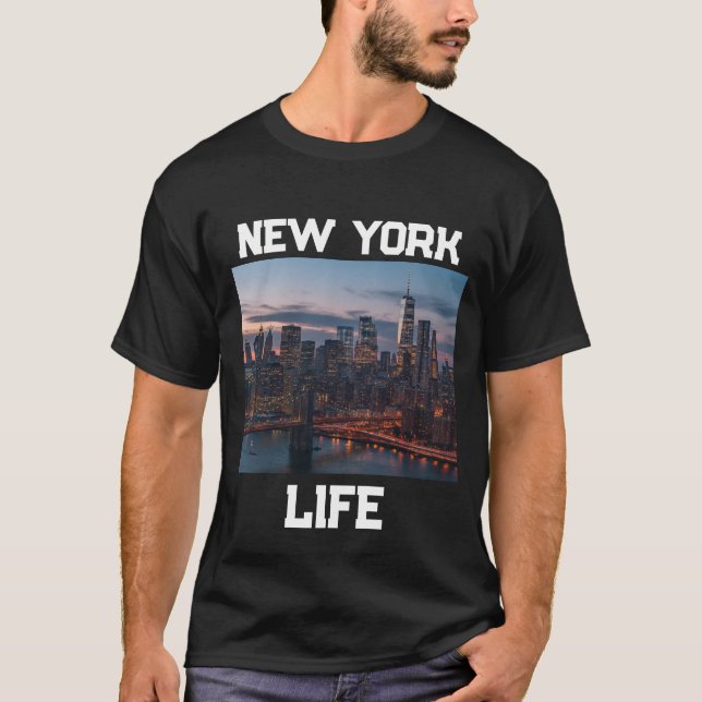 NYC Siluett Flygande T-Shirt (Framsida)