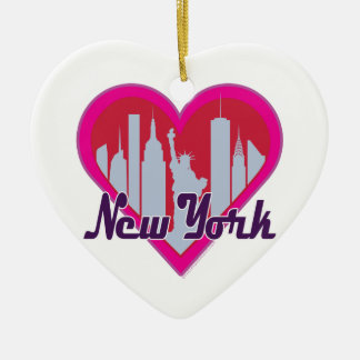 NYC Siluett Hjärtat Julgransprydnad Keramik